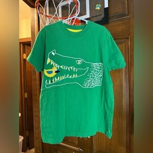 Mini Boden Green Crocodile Graphic Kids Tee, size 9 - 10